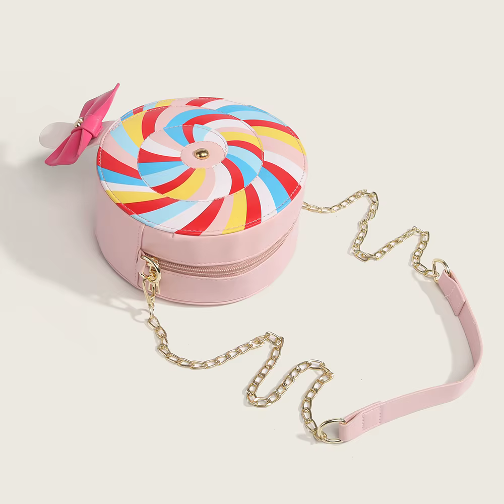 Sac à bandoulière sucette couleur arc-en-ciel pour femmes