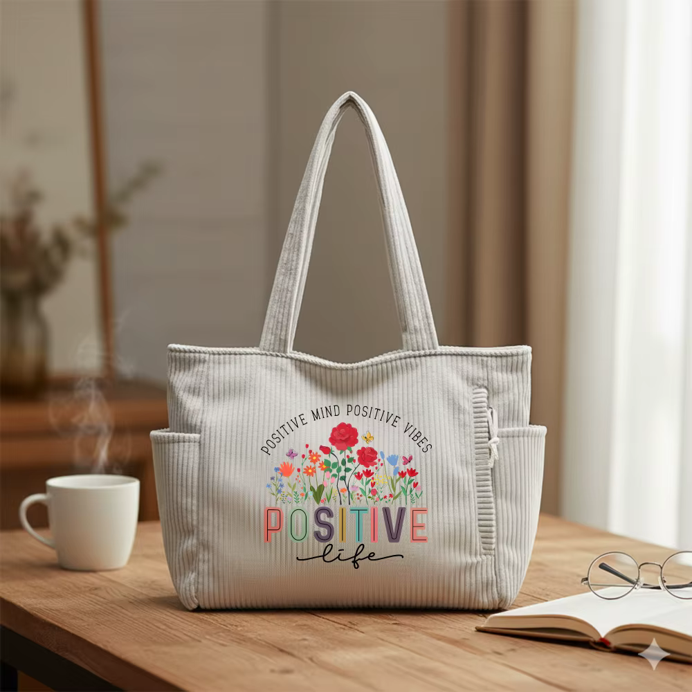 Sac fourre-tout en velours côtelé