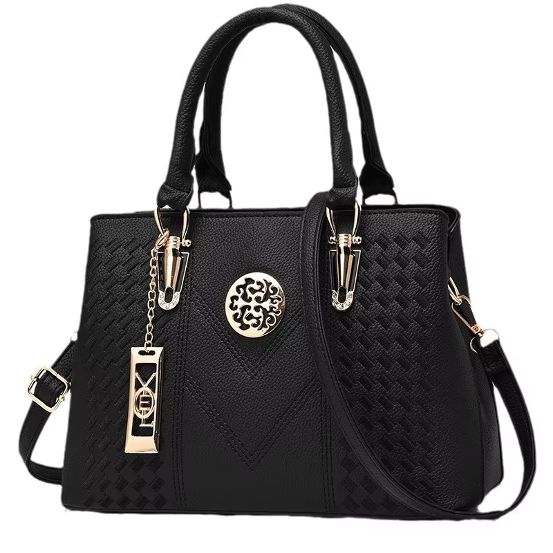 Sac fourre-tout en simili cuir gaufré à points en V pour femme