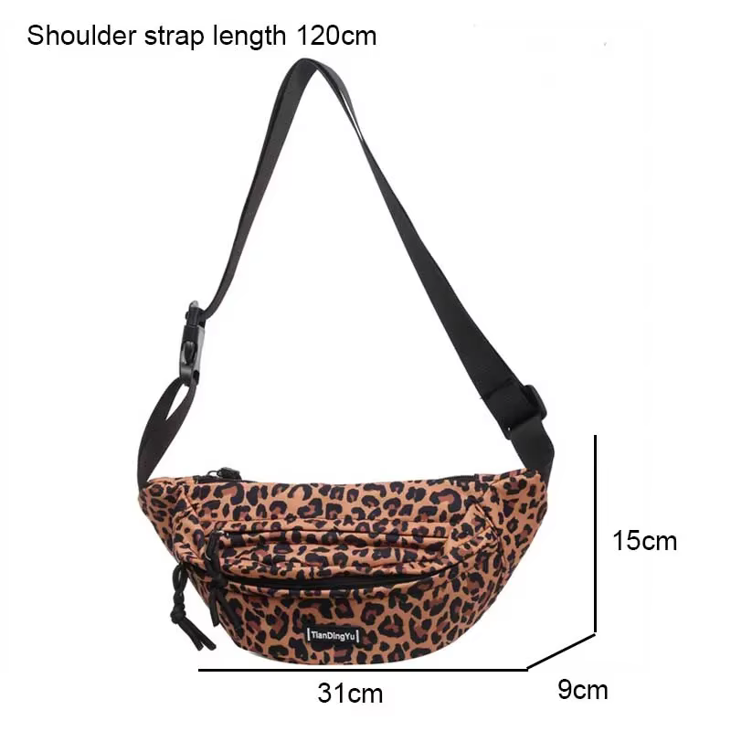 Sac banane imprimé léopard vintage pour femme