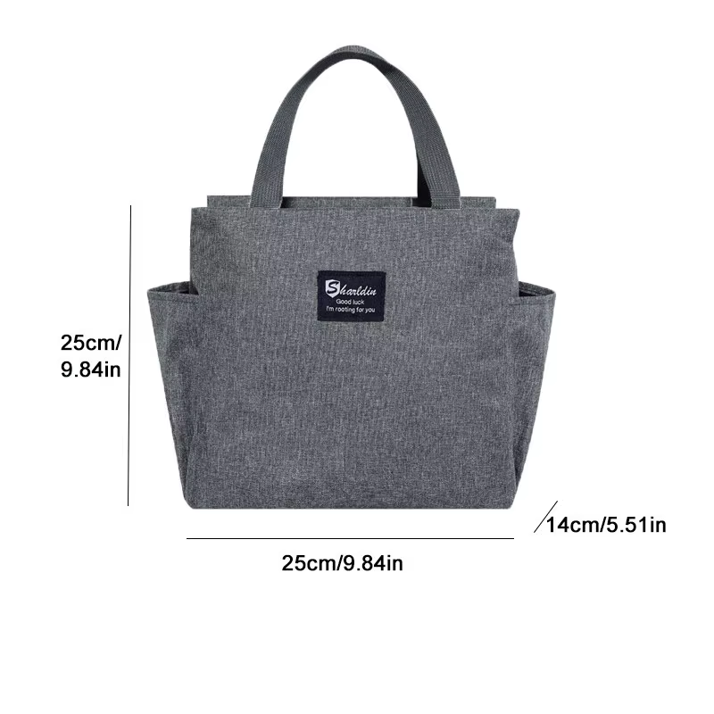 Sac Thermique DoublePocket Déjeuner Sac LargeCapacity Étudiants Repas Épais En Aluminium Feuille Portable Isolé Boîte