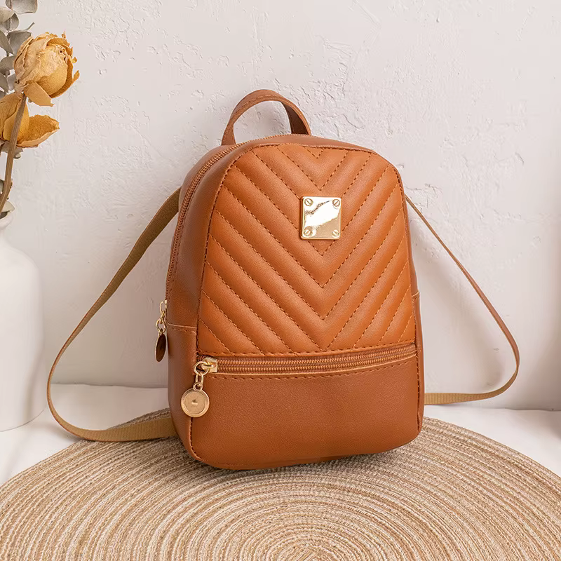 Mini sac à dos multifonctionnel en cuir PU pour femme