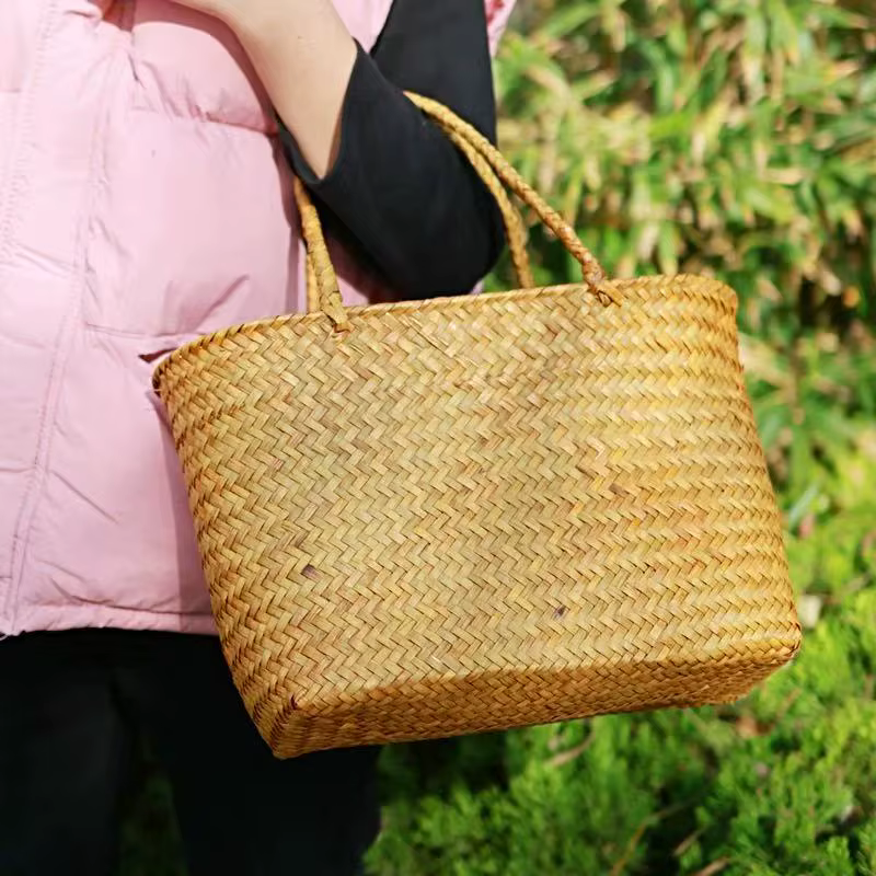Sac à main en bambou tressé fait main de style rural