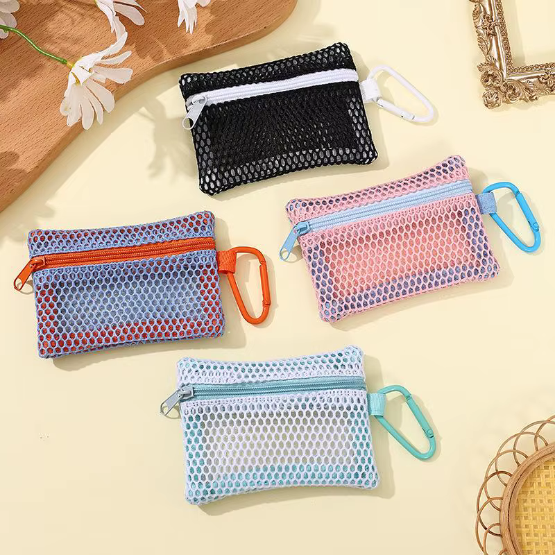 Sac de maquillage en maille transparente