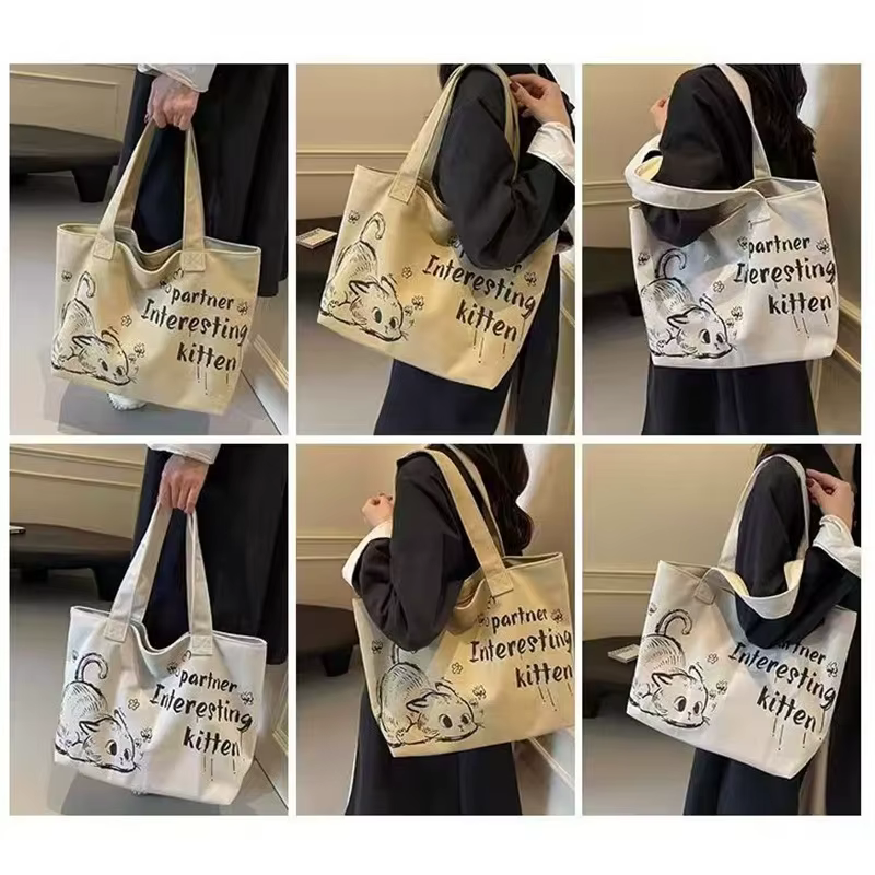 Sac fourre-tout en toile pour femme