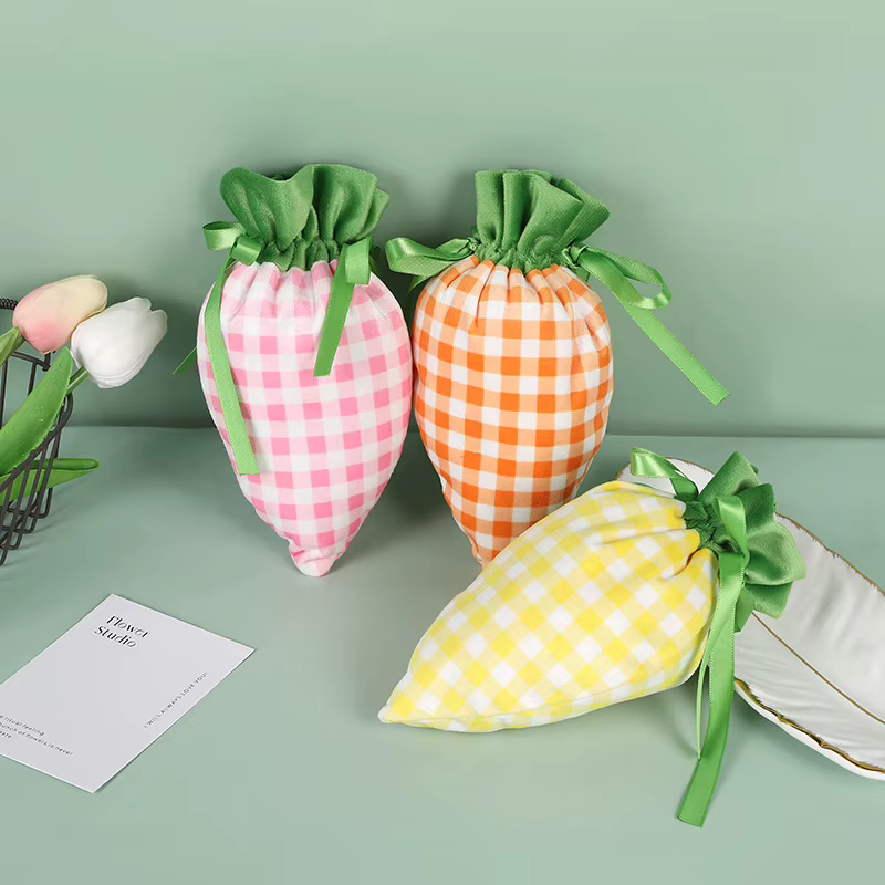 Sacs de lapin de pâques en velours