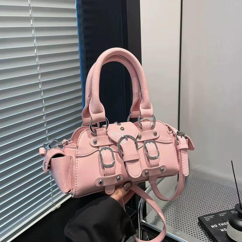 JIAERDI Vintage rose Y2k sac de messager sac à main femmes 2025 cuir Rivet Chic poignée décontracté sacs à bandoulière