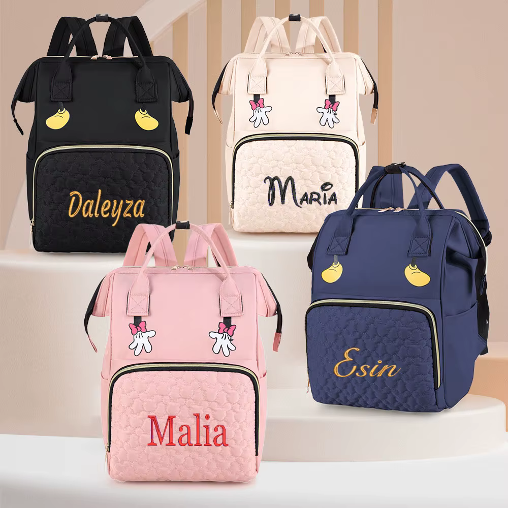 Sac de Rangement Brodé Personnalisé pour Maman et Bébé