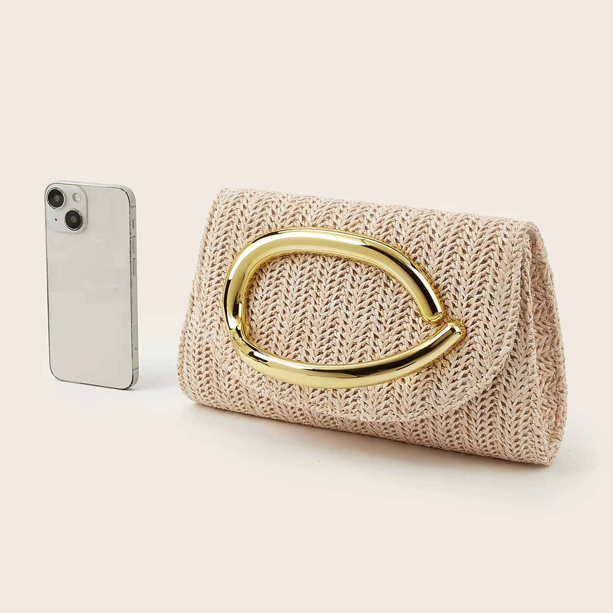 Pochette tissée pour femme avec rabat
