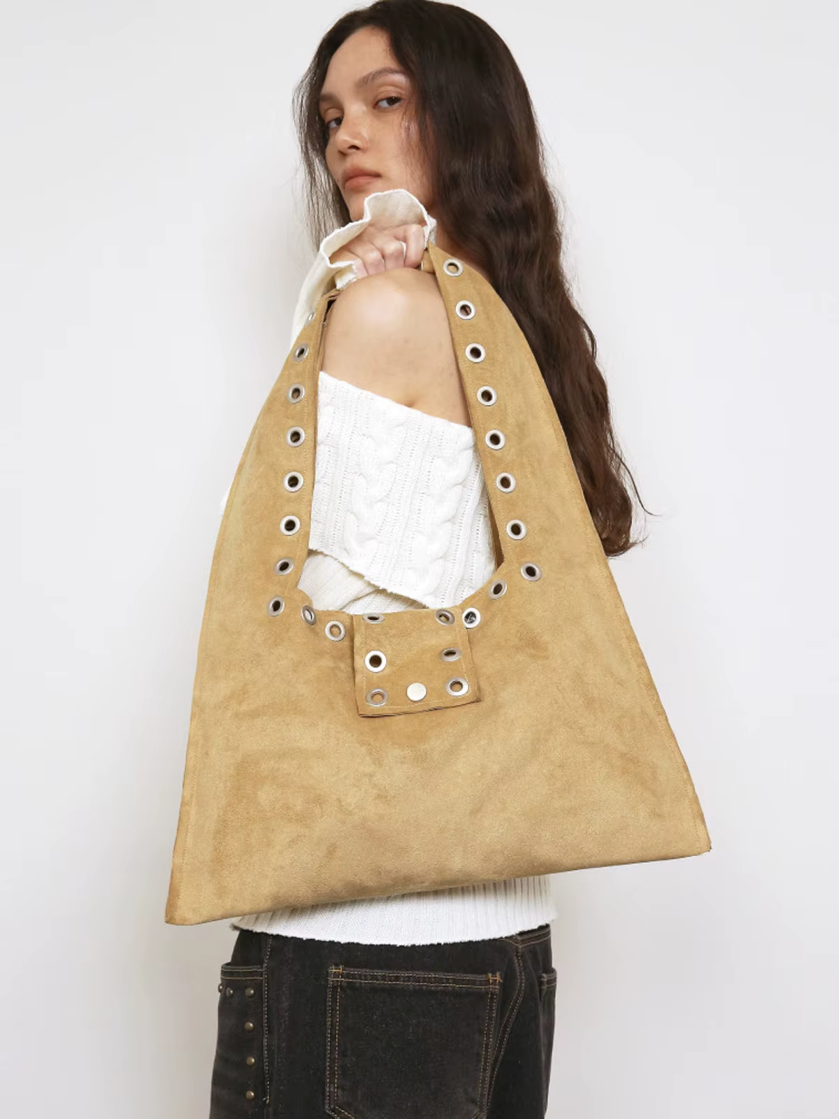 Sac rétro à rivets à porter à l'épaule