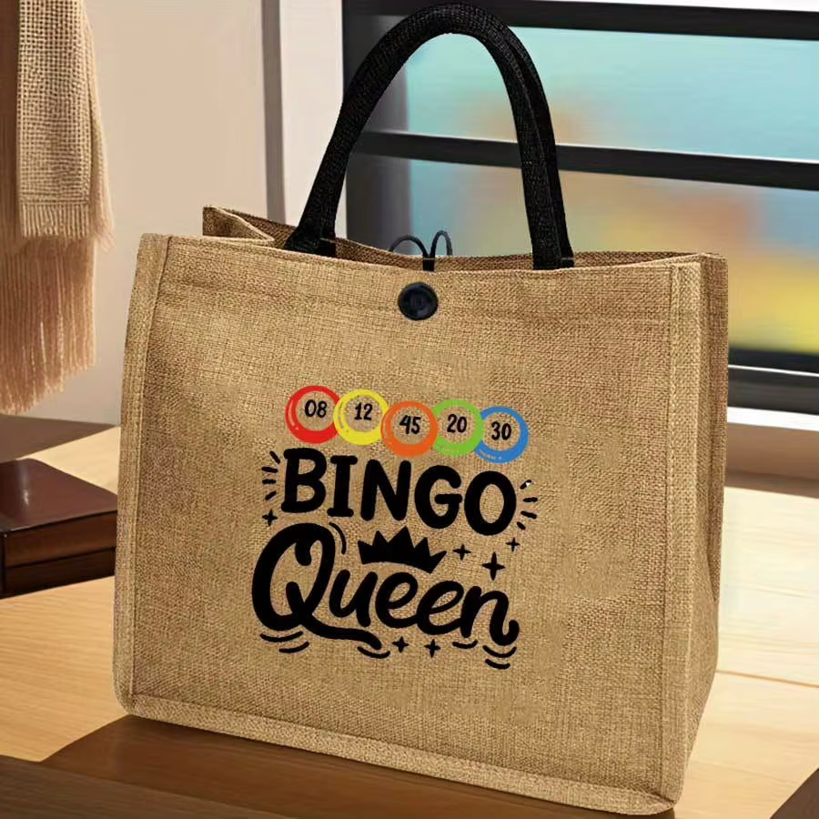Sac fourre-tout pour femme avec motifs de cartes de bingo - Sac à main coloré adapté au trajet domicile-travail