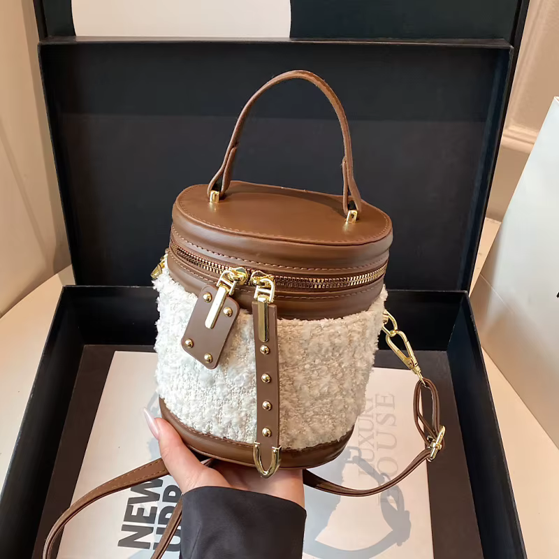 Nouveau Mini petit sac femmes concepteur agneau laine sac à main marque de luxe épaule fourre-tout dame mode seau sac à