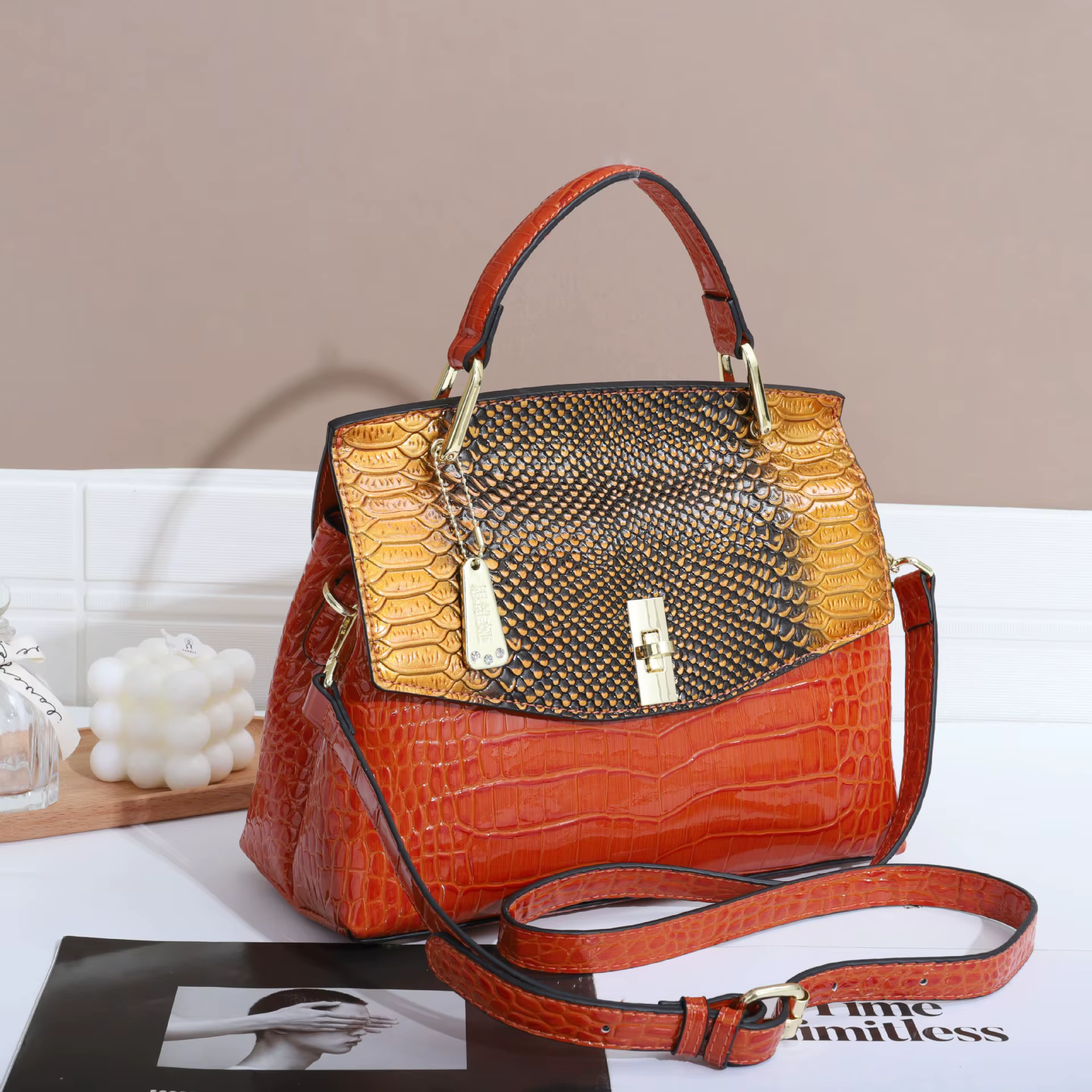 Nouveau Sac à Main 2026 Motif Crocodile pour Femme – Sac Bandoulière Polyvalent et Tendance avec Texture Raffinée – Sac de Maman