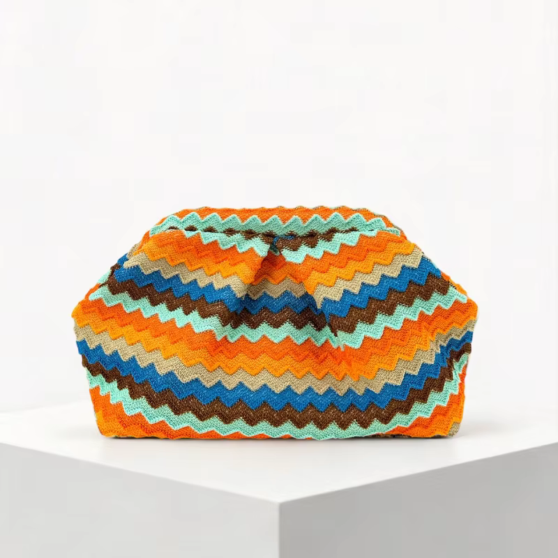 Pochette à fermoir colorblock style marocain
