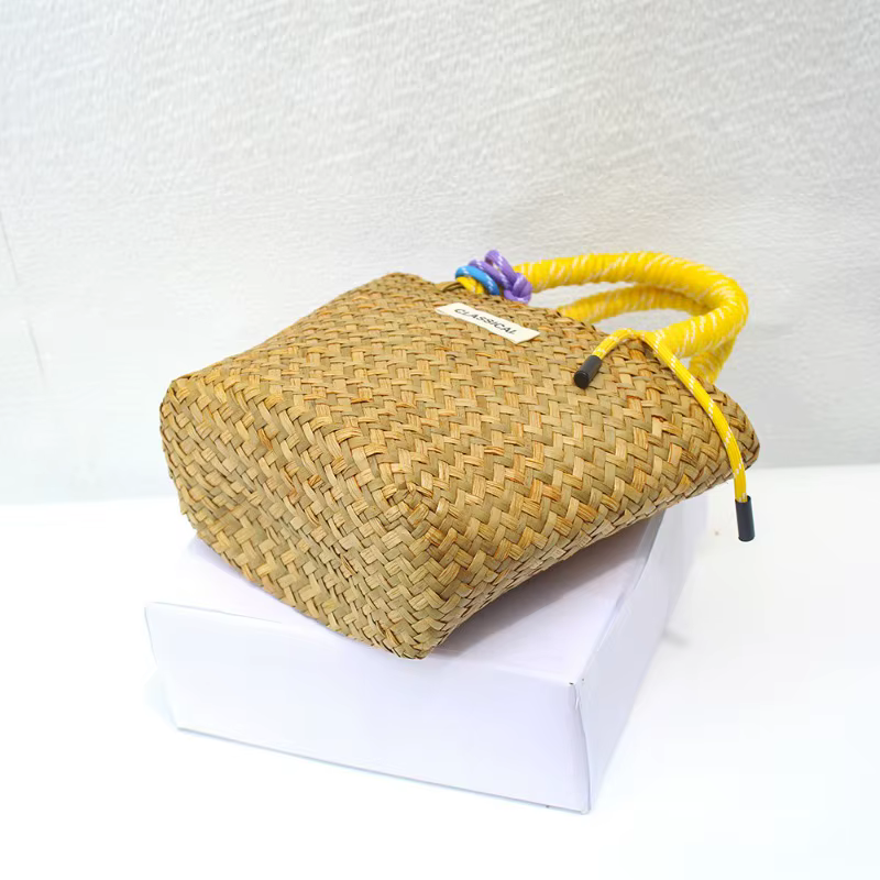 1 pièces sac fourre-tout tissé à la main panier de plage sac de marché