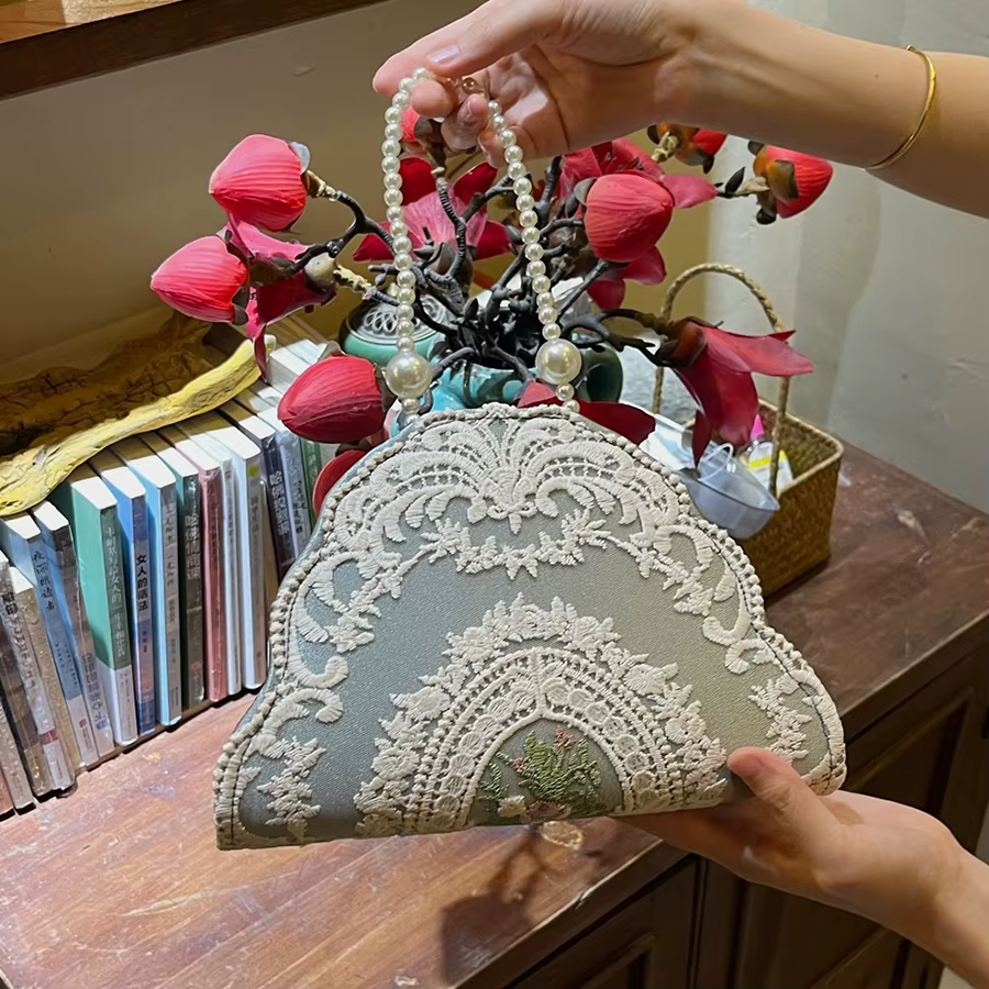 Sac à main Vintage en dentelle irrégulière pour femmes