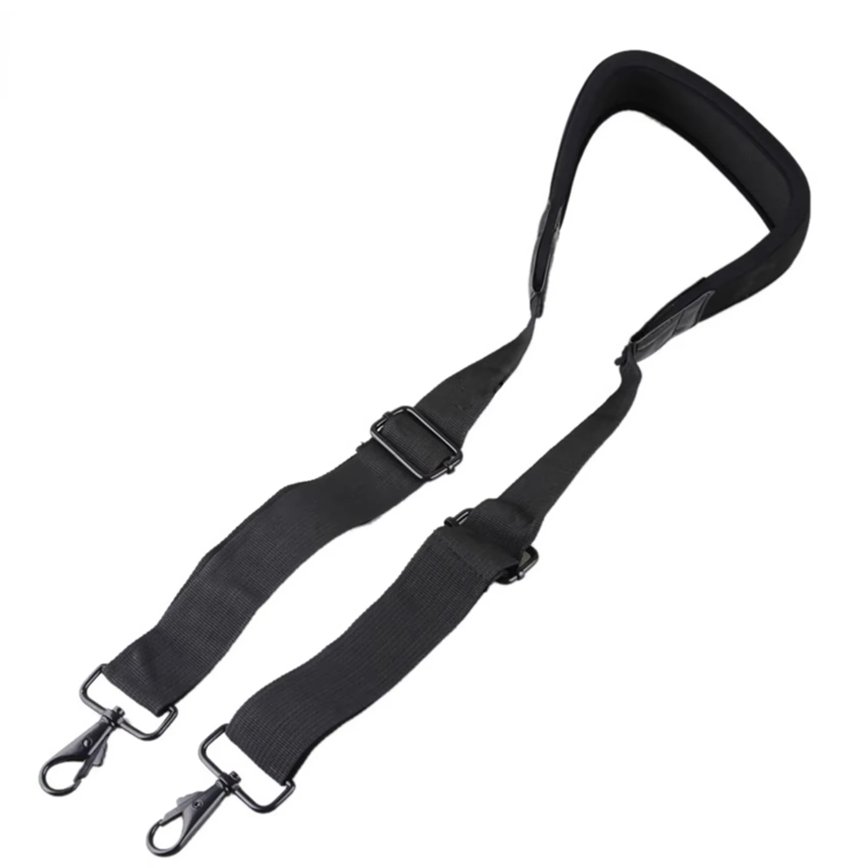 Sangle de sac à bandoulière réglable noire avec doubles crochets pour sac stabilisateur d'appareil photo d'ordinateur portable Canon Nikon