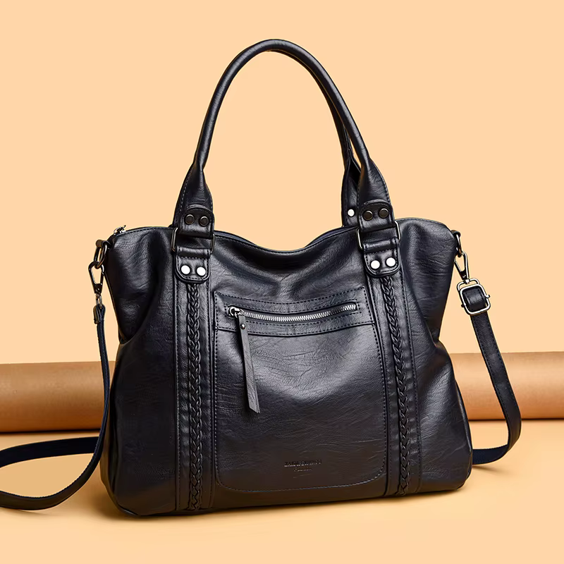 Style d'hiver Sac à main grande capacité sacs à bandoulière grand fourre-tout décontracté Sac à main dames A4 sacs à bandoulière en cuir souple Sac d'affaires