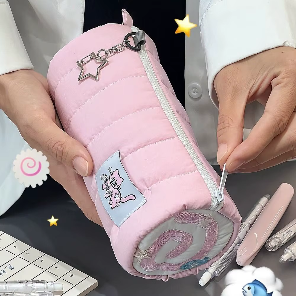 INS – sac à stylos rose de grande capacité
