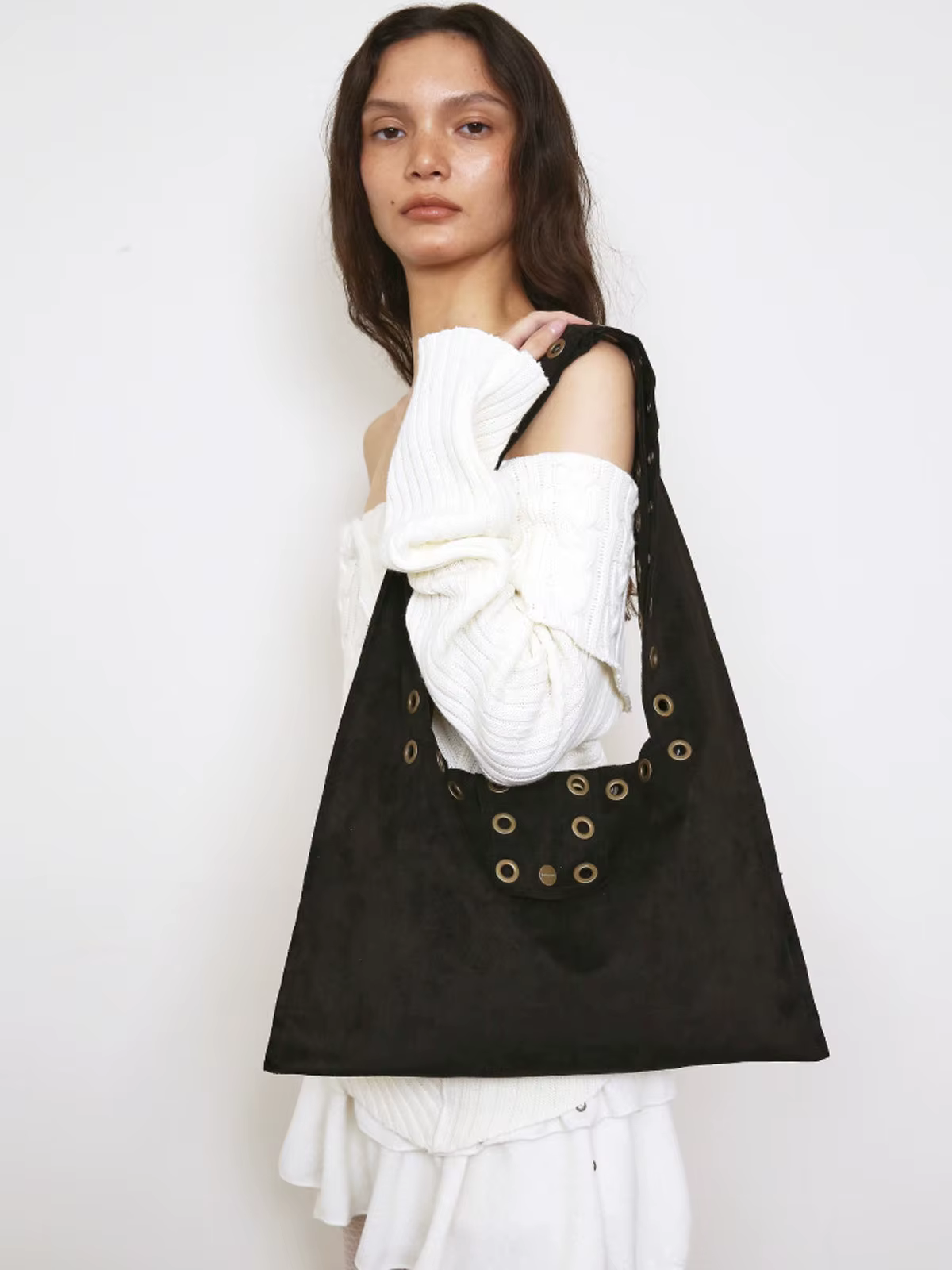 Sac rétro à rivets à porter à l'épaule