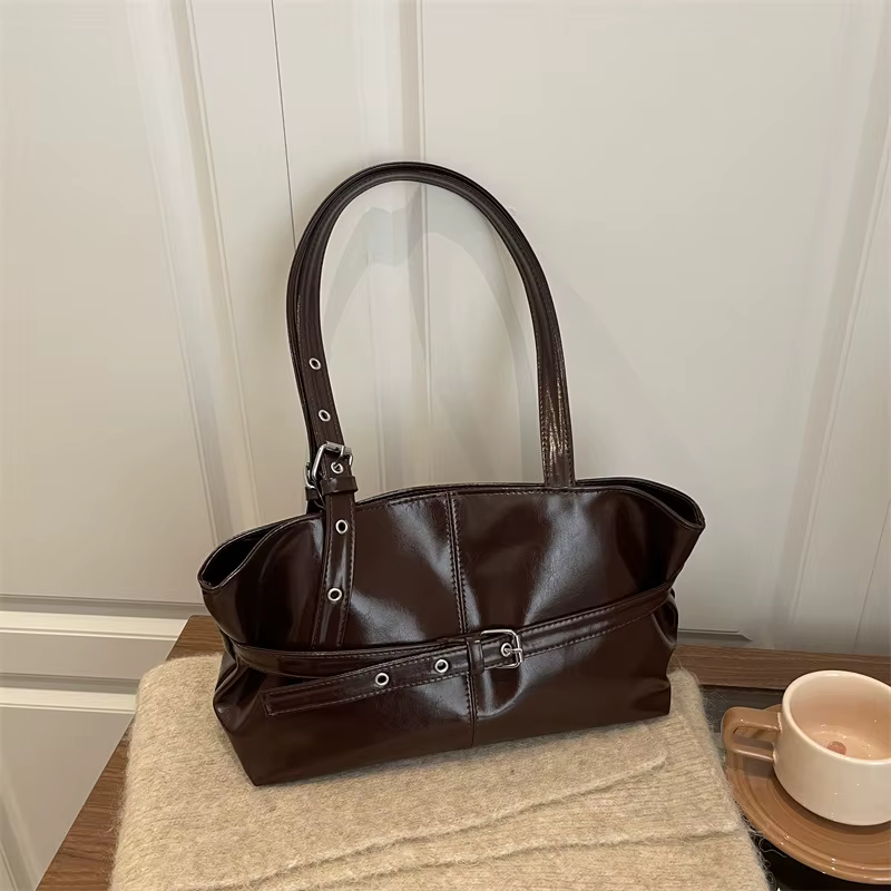 Sac à bandoulière fourre-tout minimaliste rétro pour femmes