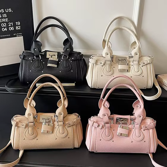 Sac à main rétro à boucle de verrouillage