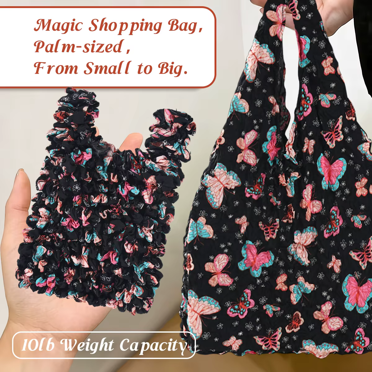 Sac de courses extensible plissé à bulles
