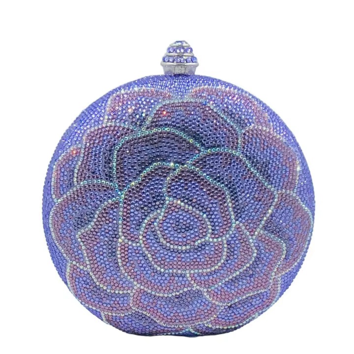 Boutique De FGG Pochette ronde à fleurs pour femme