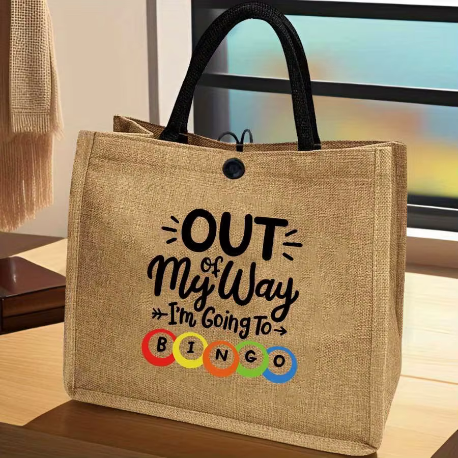 Sac fourre-tout pour femme avec motifs de cartes de bingo - Sac à main coloré adapté au trajet domicile-travail