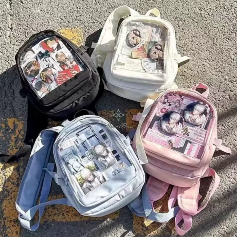 Y2K mignon Mini sac à dos femmes Kawaii Ita sac doux fille sac à dos Transparent bricolage personnalité affichage sac à dos Lolita sac à bandoulière