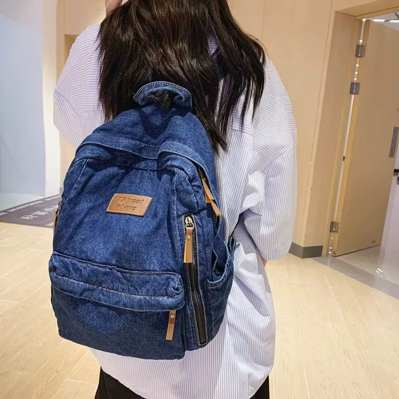 Sac à dos en jean tendance pour l'école