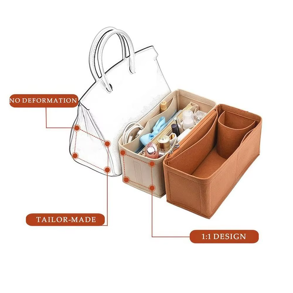 Sac à main en feutre, sac multi-poches