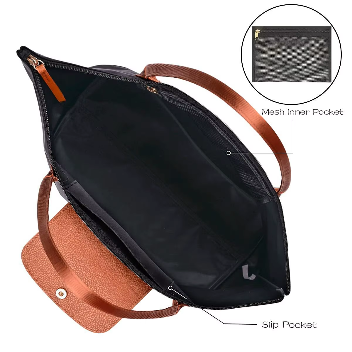 Sac à bandoulière pour femme en nylon avec poignée supérieure