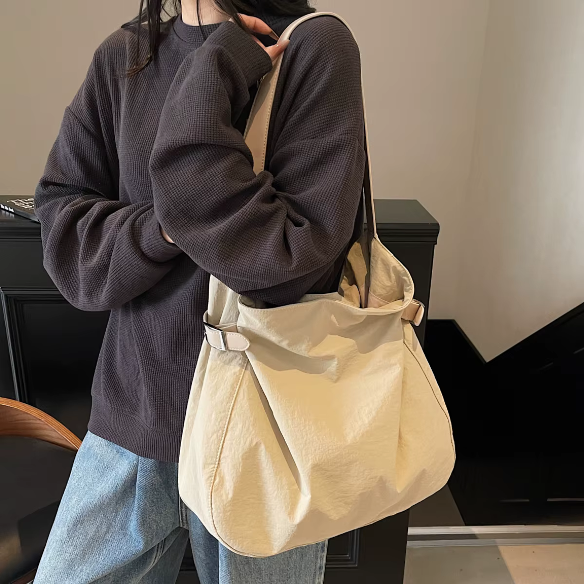 Sac fourre-tout en toile de style japonais pour femmes 2025