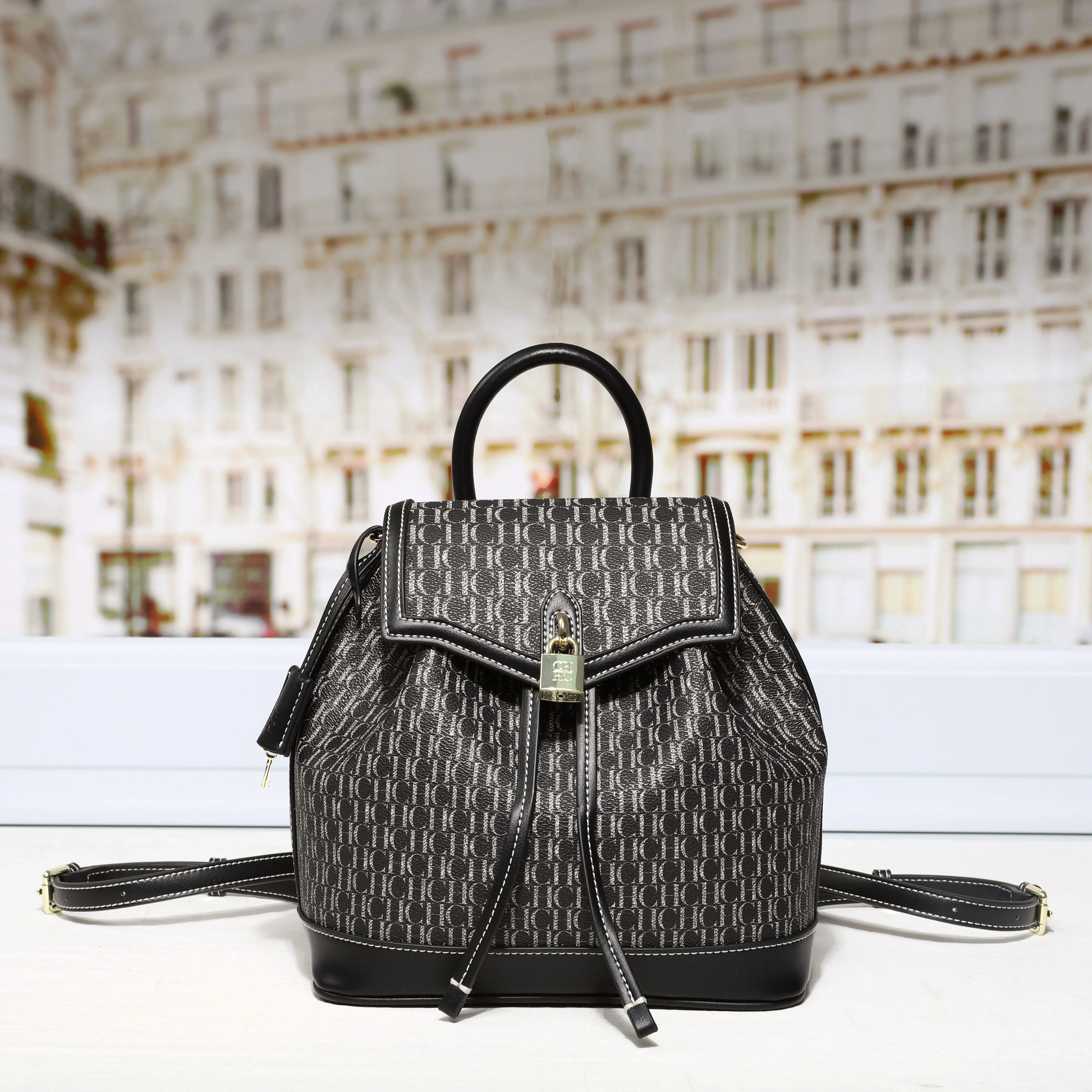 CH femmes sac à dos Vintage or serrure matériel rétro esthétique dames sac trajet court voyage Shopping Date