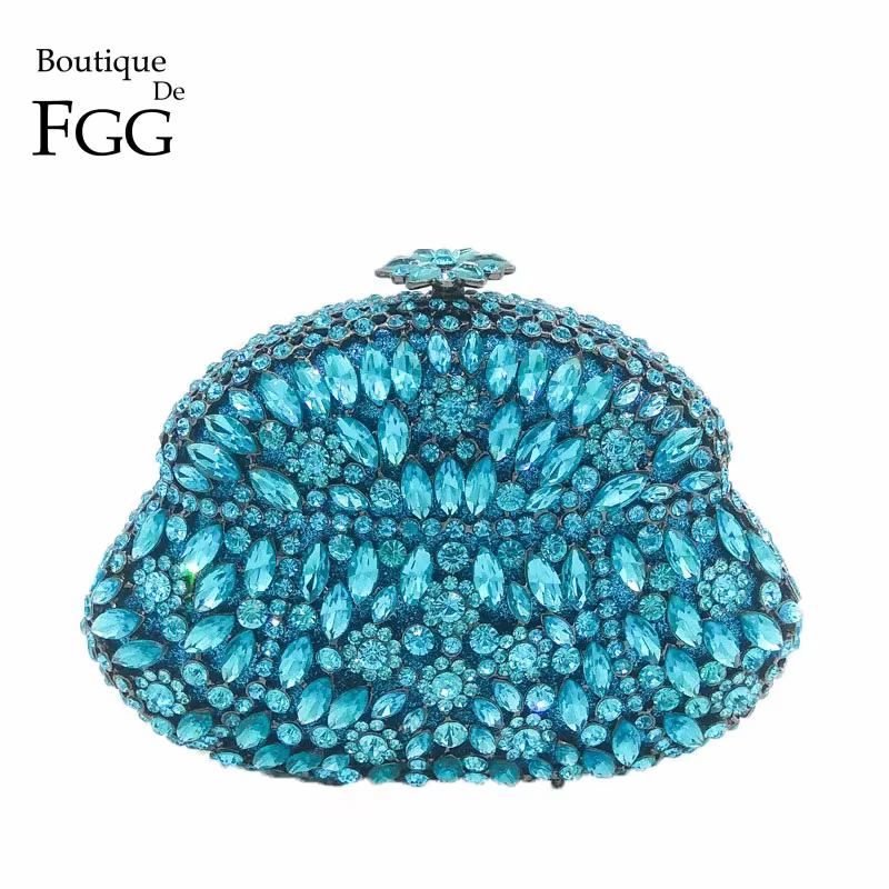 Pochette en cristal saphir bleu clair pour femme