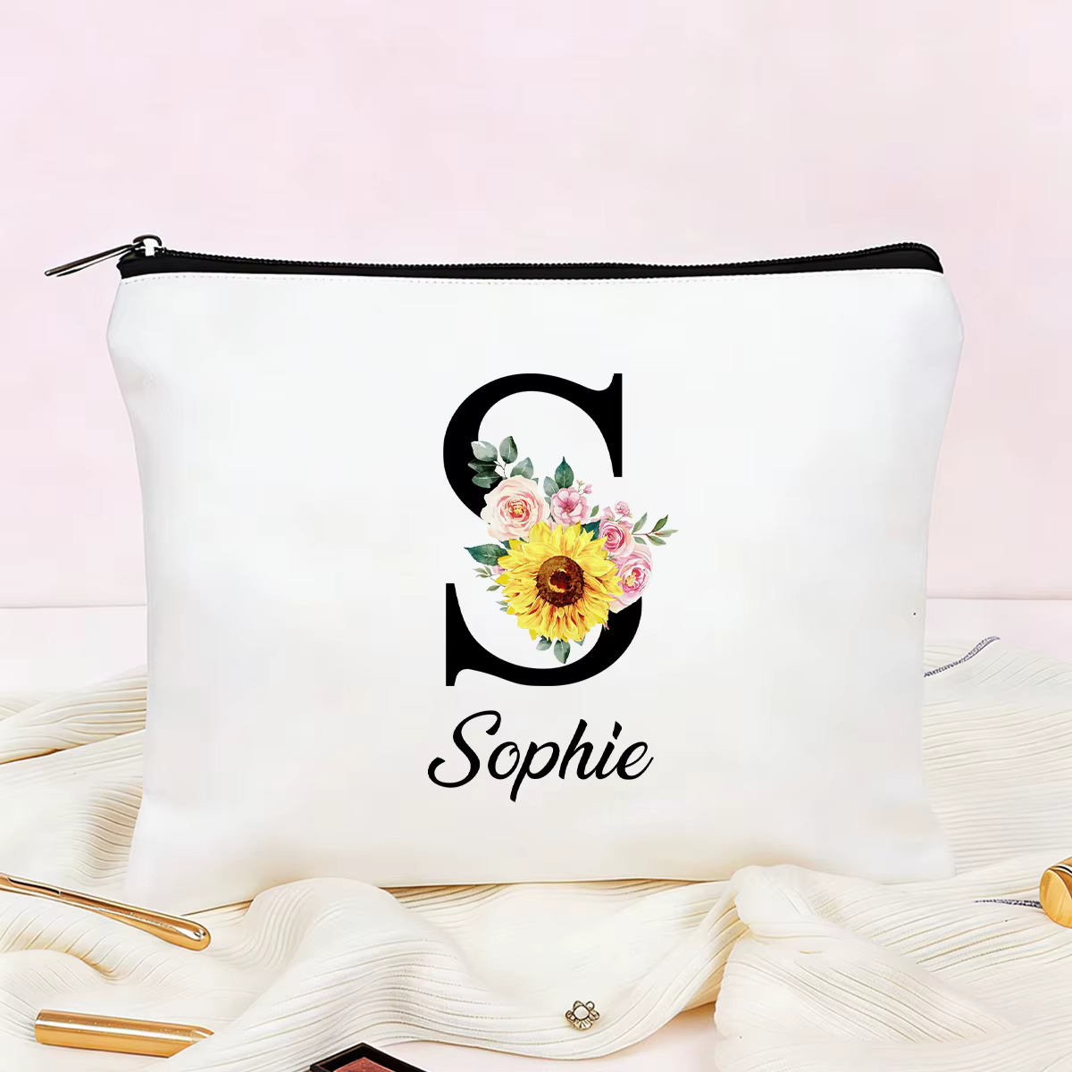 Trousse de maquillage personnalisée avec lettre