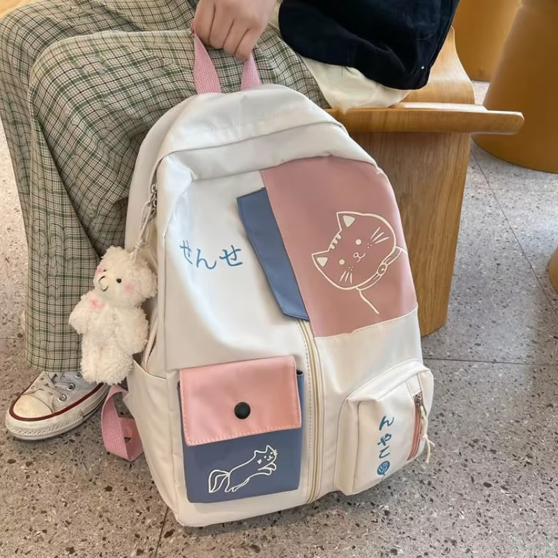 Sac à dos coréen mignon chat de dessin animé pour femmes