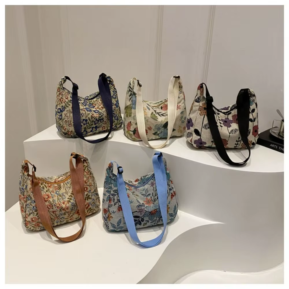 Sac à bandoulière Vintage décontracté motif imprimé demi-lune forme sac