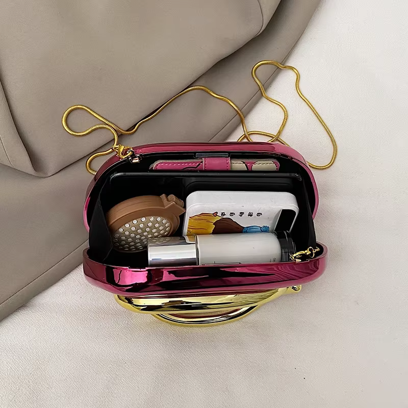 Boîte de fermeture en or pochette femmes soirée de mariage mignon sac à main sac