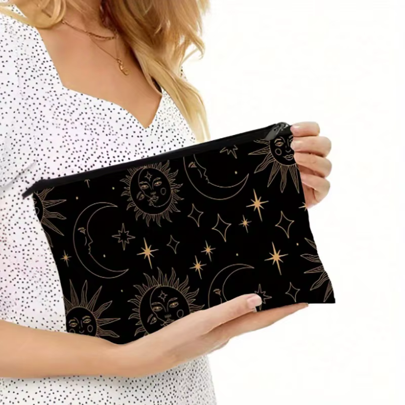 Trousse de maquillage soleil et lune pour voyage