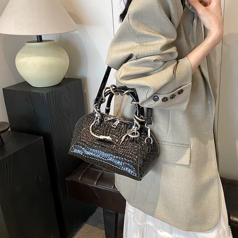 Sac de luxe femme sacs à poignée supérieure 2024 MOODS-Sac à bandoulière motif crocodile