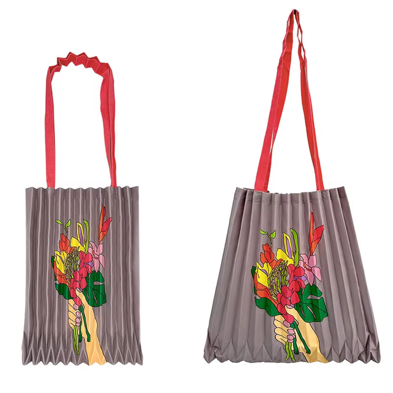 LANMREM 2025 nouveau sac à main plissé imprimé fleuri pour les femmes Style artistique français grande capacité sac