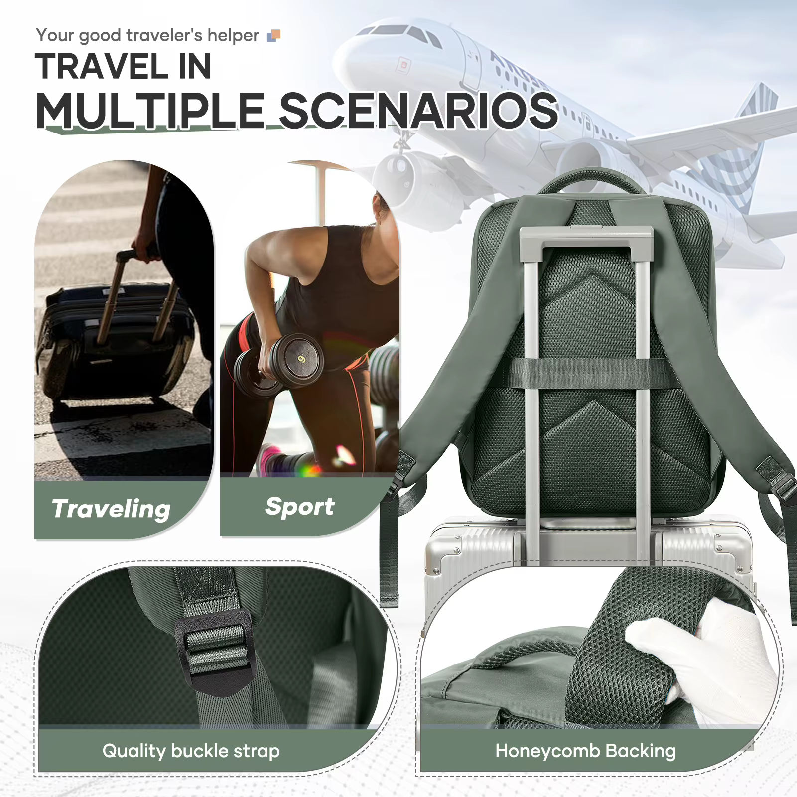 Ryanair 40x30x20 sac à dos de voyage sac à dos de compression sous vide avec pompe