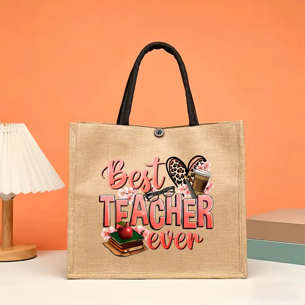 Sac fourre-tout en lin pour l'appréciation des enseignants