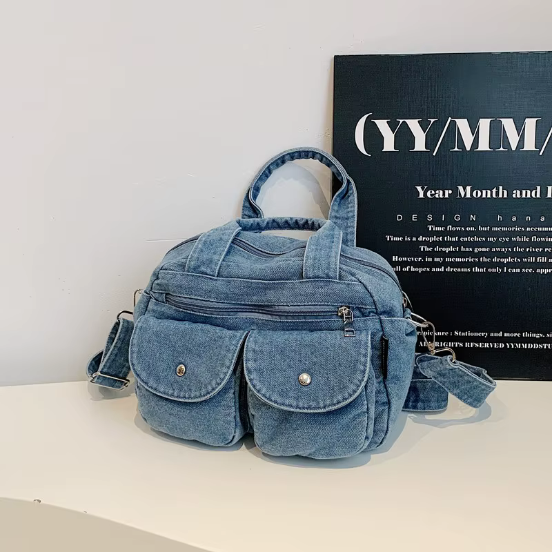 Sac à bandoulière décontracté pour femmes, sac à bandoulière en Denim de haute qualité, fourre-tout de grande capacité, sacs à main multifonctionnels pour femmes