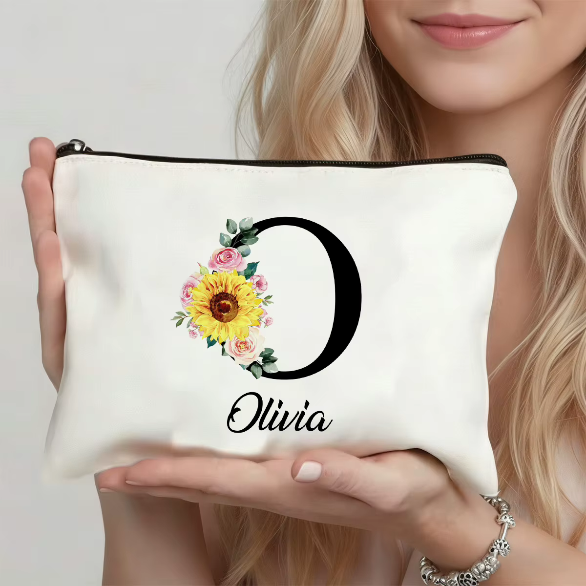 Trousse de maquillage personnalisée avec lettre