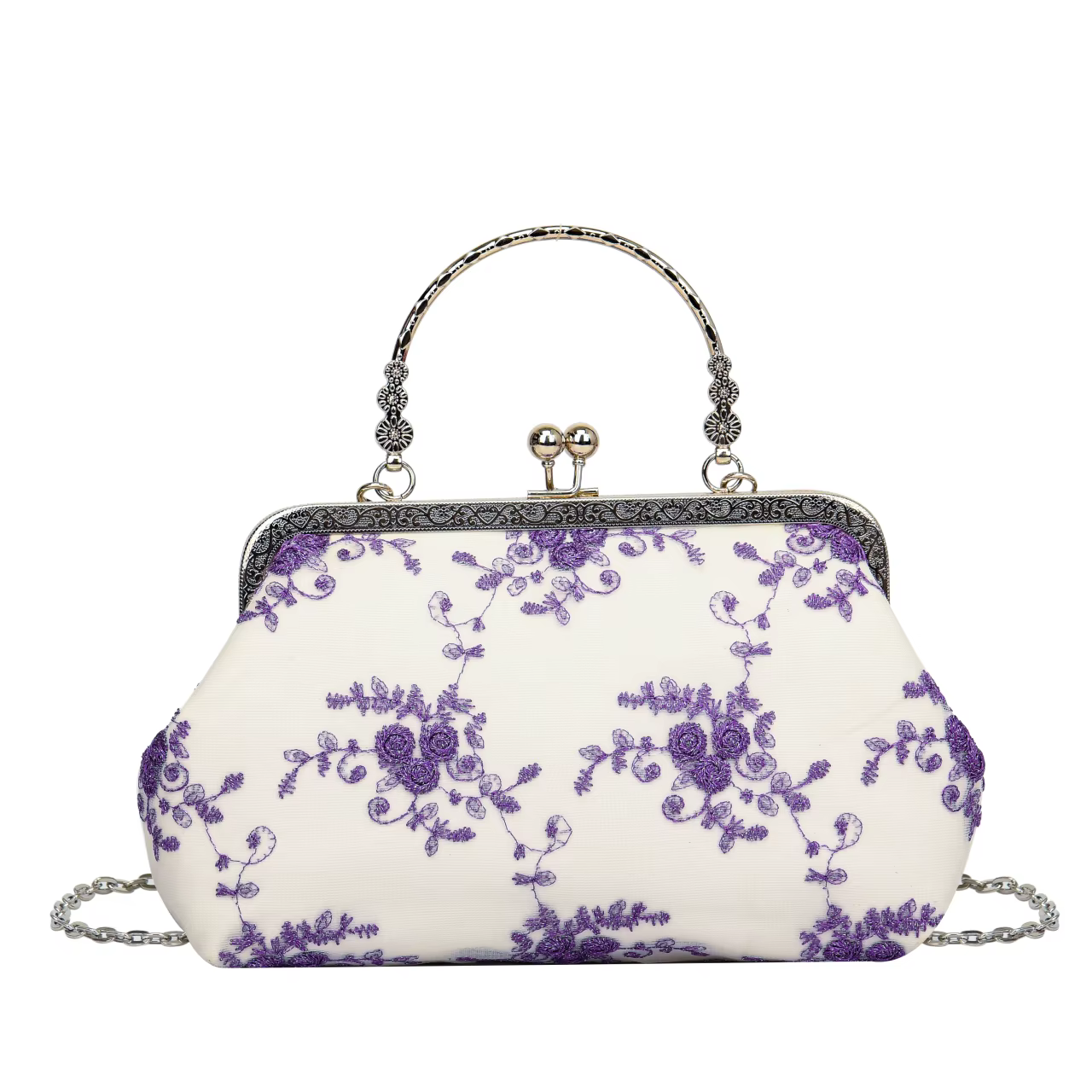 Luxe dentelle Fbric femmes sac de soirée chaîne épaule sac de messager coquille pince concepteur sac à main mode sac