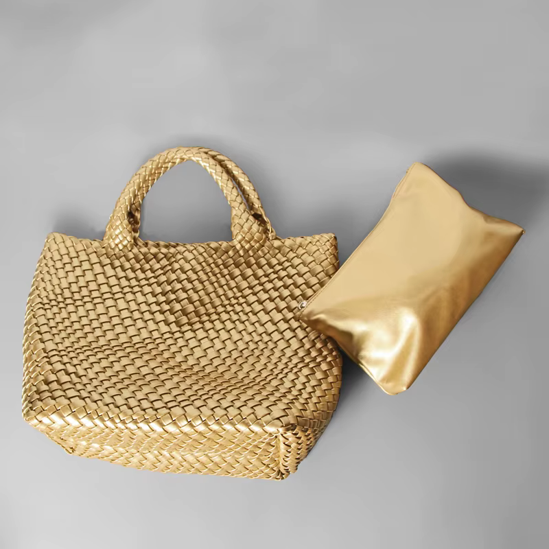 Nouveaux sacs à main tissés en maille dorée grande capacité 2026 pour femmes
