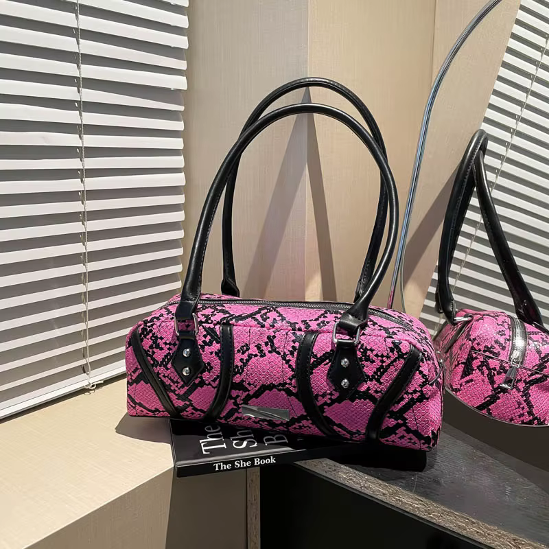 Sacs à bandoulière carrés en PU motif serpent
